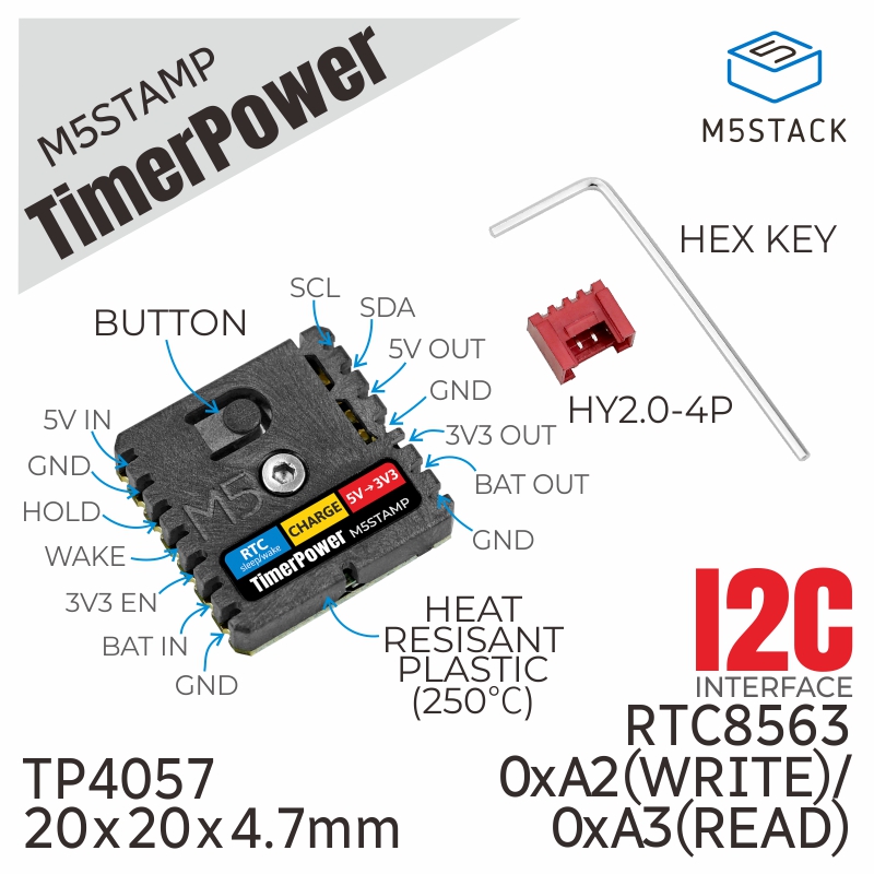 M5Stack - Oficjalna moc timera M5Stack M5Stamp (BM8563)