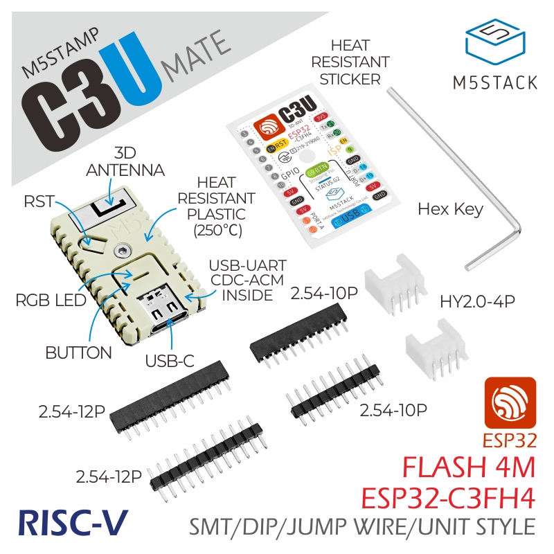 M5Stack Core2 - Oficjalny M5Stack M5Stamp C3U Mate z